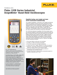 Thumbnail of document Data Sheet - 120B Series Industrial ScopeMeter Hand-Held Oscilloscopes
